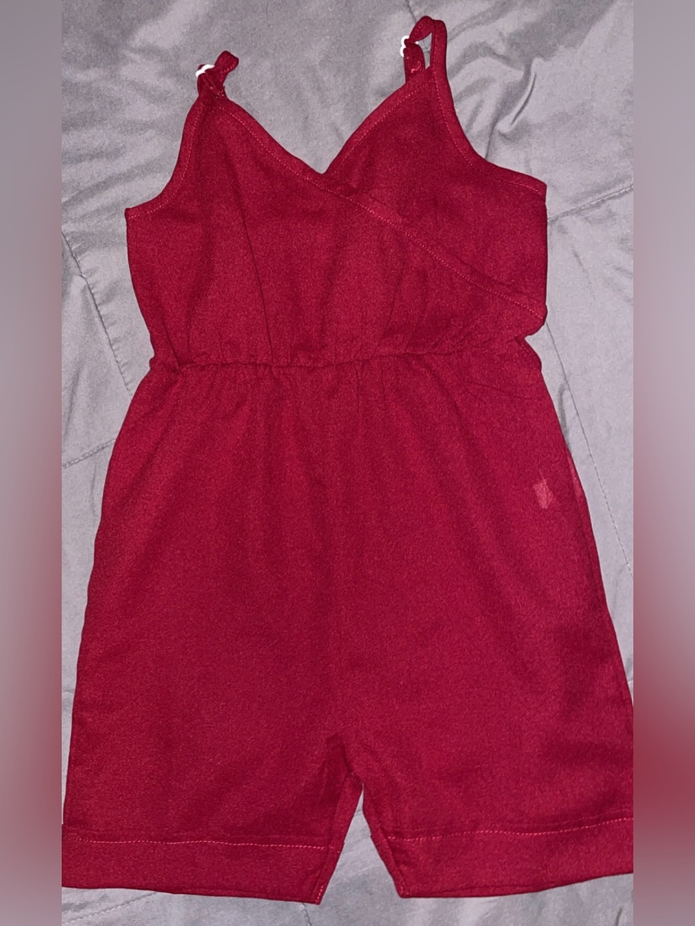 SHEIN Red Sleeveless Girls' Casual Romper 2T